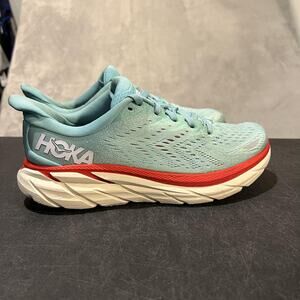 Hoka One One Clifton 8 Running Shoes Womens Size 7.5 Aquarella Road Lightweight